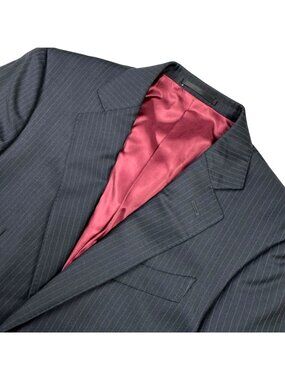 Spier & Mackay Men's 100% Wool 2-Button Blazer Jacket Gray Pinstripe • 36S